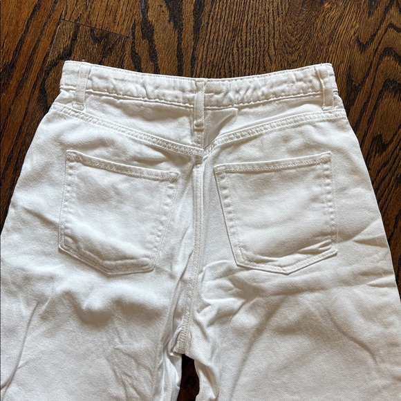 H&M 100% Cotton White Straight-Leg Jeans — High-Rise Casual Youth 14 Euro 152cm - Picture 5 of 7